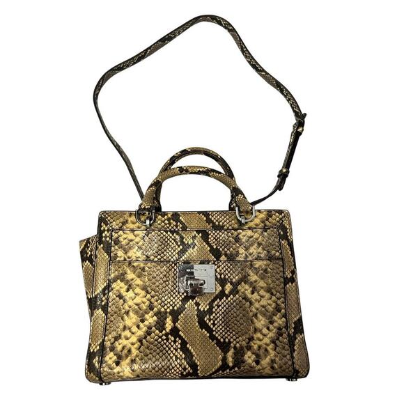 Michael Kors Python Jet Set Crossbody Removable Strap Bag GS - Picture 1 of 9